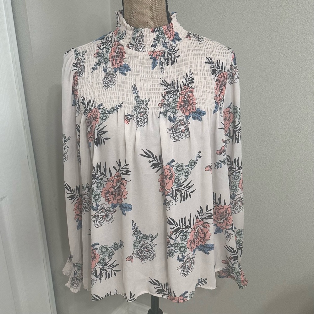 Cure Women’s High Neck Floral Print Blouse